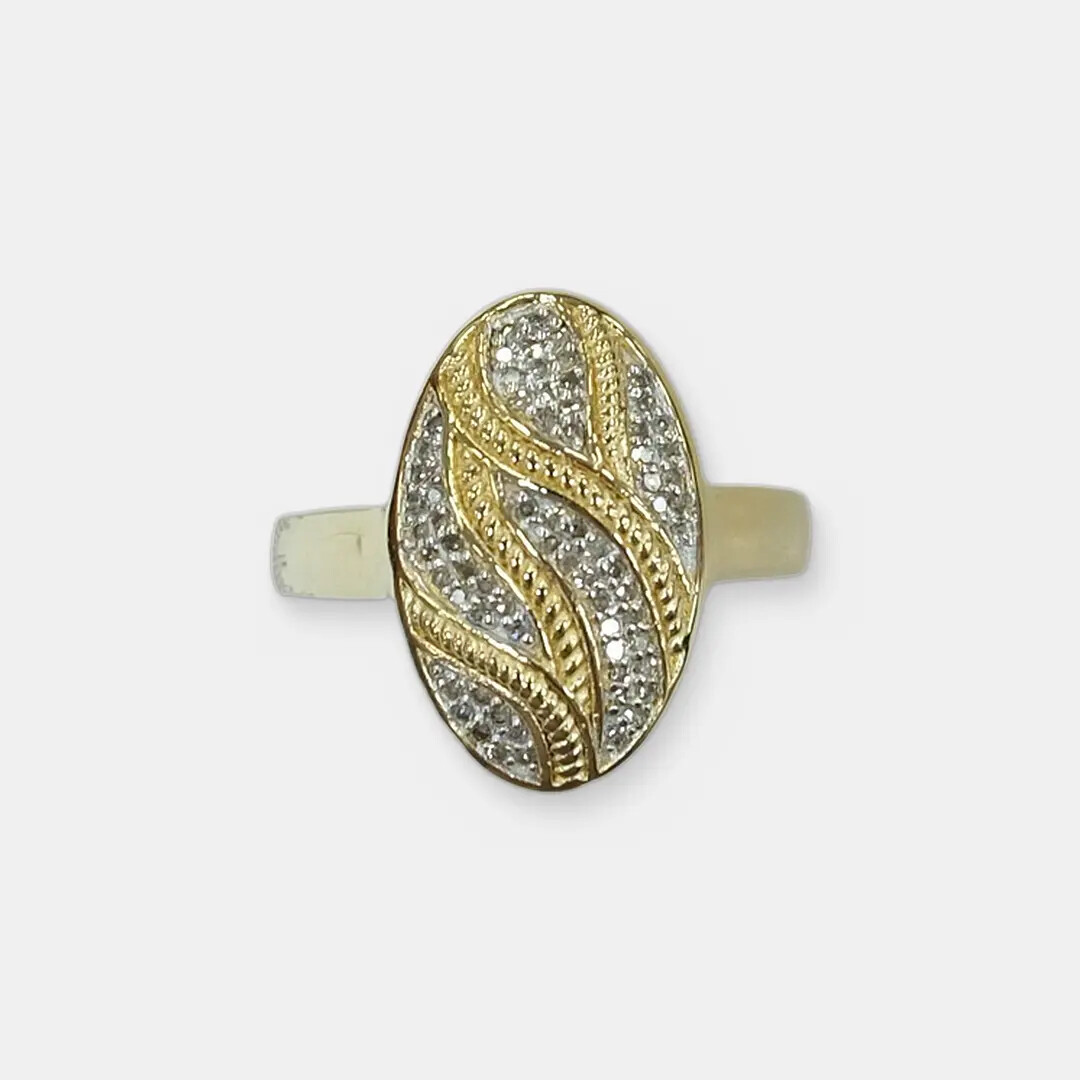 Серебряное кольцо с бриллиантами